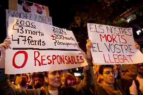 Demonstration In Barcelona Against Valencian Goverment After The Flood Crisis