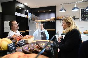 Mrs. Yael Braun Pivet Visit The Market Of Neuville Sur Saone