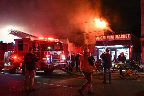 Large Fire Impacts Several Businesses In Jersey City New Jersey