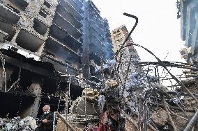 Aftermatch Of Israeli Airstrike In Beirut, Lebanon