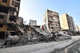 Aftermatch Of Israeli Airstrike In Beirut, Lebanon