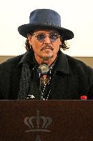 Johnny Depp At Press Conference For Modi - Madrid