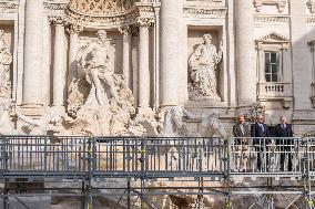 Inauguration Of Temporary Walkway To Access Trevi Fountain - Rome