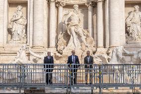 Inauguration Of Temporary Walkway To Access Trevi Fountain - Rome