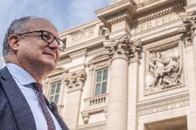 Inauguration Of Temporary Walkway To Access Trevi Fountain - Rome