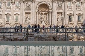 Inauguration Of Temporary Walkway To Access Trevi Fountain - Rome