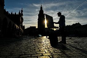 Krakow Main Square In Autumn