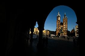 Krakow Main Square In Autumn