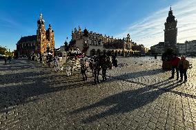 Krakow Main Square In Autumn