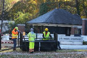 Security Officials Remove Riot Fences From The White House And The Vice President's Residence In Washington DC