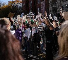 Protests On Project 2025 Out Side The Heritage Foundation