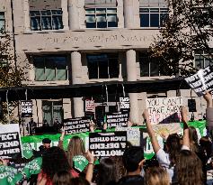 Protests On Project 2025 Out Side The Heritage Foundation