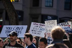 Protests On Project 2025 Out Side The Heritage Foundation