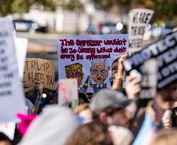 Protests On Project 2025 Out Side The Heritage Foundation