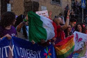 Erasmus Students Parade In Rome, Italy