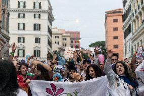 Erasmus Students Parade In Rome, Italy