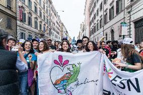 Erasmus Students Parade In Rome, Italy