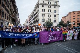 Erasmus Students Parade In Rome, Italy