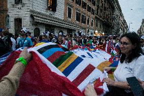 Erasmus Students Parade In Rome, Italy