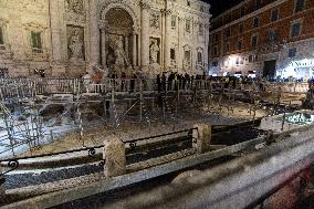 The Walkway To Visit The Trevi Fountain During Renovations, In Rome