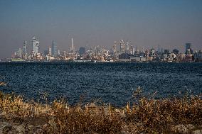 New Jersey Brush Fire Smoke Over NYC