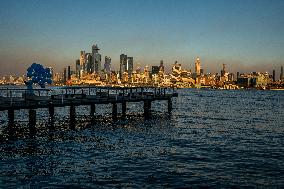 New Jersey Brush Fire Smoke Over NYC