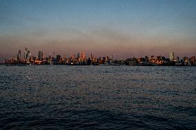 New Jersey Brush Fire Smoke Over NYC