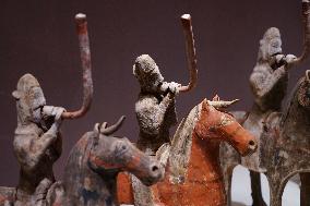 Painted Horse Riding Ceremonial Figurines