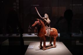 Painted Horse Riding Ceremonial Figurines