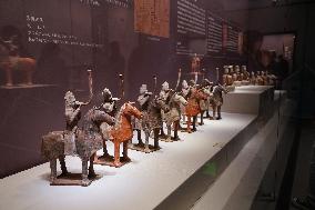 Painted Horse Riding Ceremonial Figurines