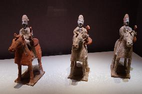 Painted Horse Riding Ceremonial Figurines