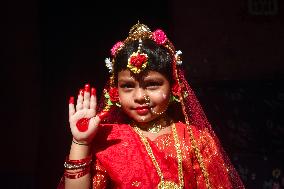 Kumari Puja On The Occasion Of Jagadhatri Puja In India