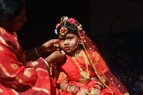 Kumari Puja On The Occasion Of Jagadhatri Puja In India