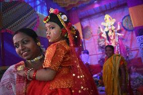 Kumari Puja On The Occasion Of Jagadhatri Puja In India