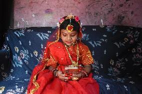 Kumari Puja On The Occasion Of Jagadhatri Puja In India