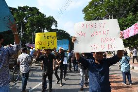 Protest Against The Rally Called By Bangladesh Awami League In Dhaka.