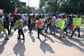 Protest Against The Rally Called By Bangladesh Awami League In Dhaka.