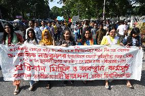 Protest Against The Rally Called By Bangladesh Awami League In Dhaka.