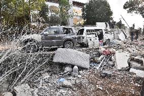 Aftermath Of Israeli Airstrike In Beirut, Lebanon