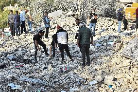 Aftermath Of Israeli Airstrike In Beirut, Lebanon