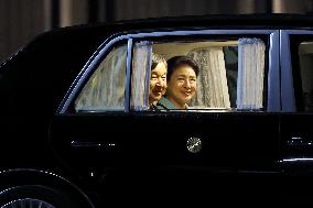 Japan emperor, empress return from trip to Oita