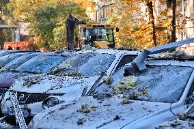 Aftermath of Russian drone attack on Odesa