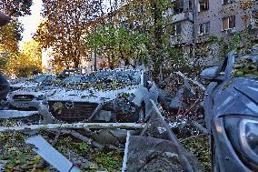 Aftermath of Russian drone attack on Odesa