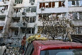 Aftermath of Russian drone attack on Odesa