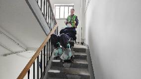 Stair climbing machine for senior citizens