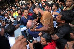 Members of Awami League beaten during a demo in Dhaka - Bangladesh