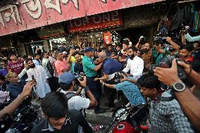 Members of Awami League beaten during a demo in Dhaka - Bangladesh