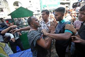 Members of Awami League beaten during a demo in Dhaka - Bangladesh