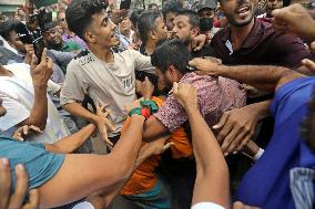 Members of Awami League beaten during a demo in Dhaka - Bangladesh