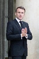 Emmanuel Macron meets Keir Starmer at the Elysee Palace - Paris